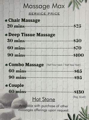 Massage findlay ohio - Swedish Styie Massage . Deep Tissue . Hot Stone. 30min/$40 . 60min/$60 . 90min/$90. Four Hands Massage. 30min/$90 . 60min/$120 . 90min/$180. We accept cash and credit cardsNew Sweet & Young BeautesBe the KING today and reward yourseifCome unwind in the Clean &Private Rooms